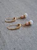 Boucles d'oreilles Opale Rose et Pierre de Lune