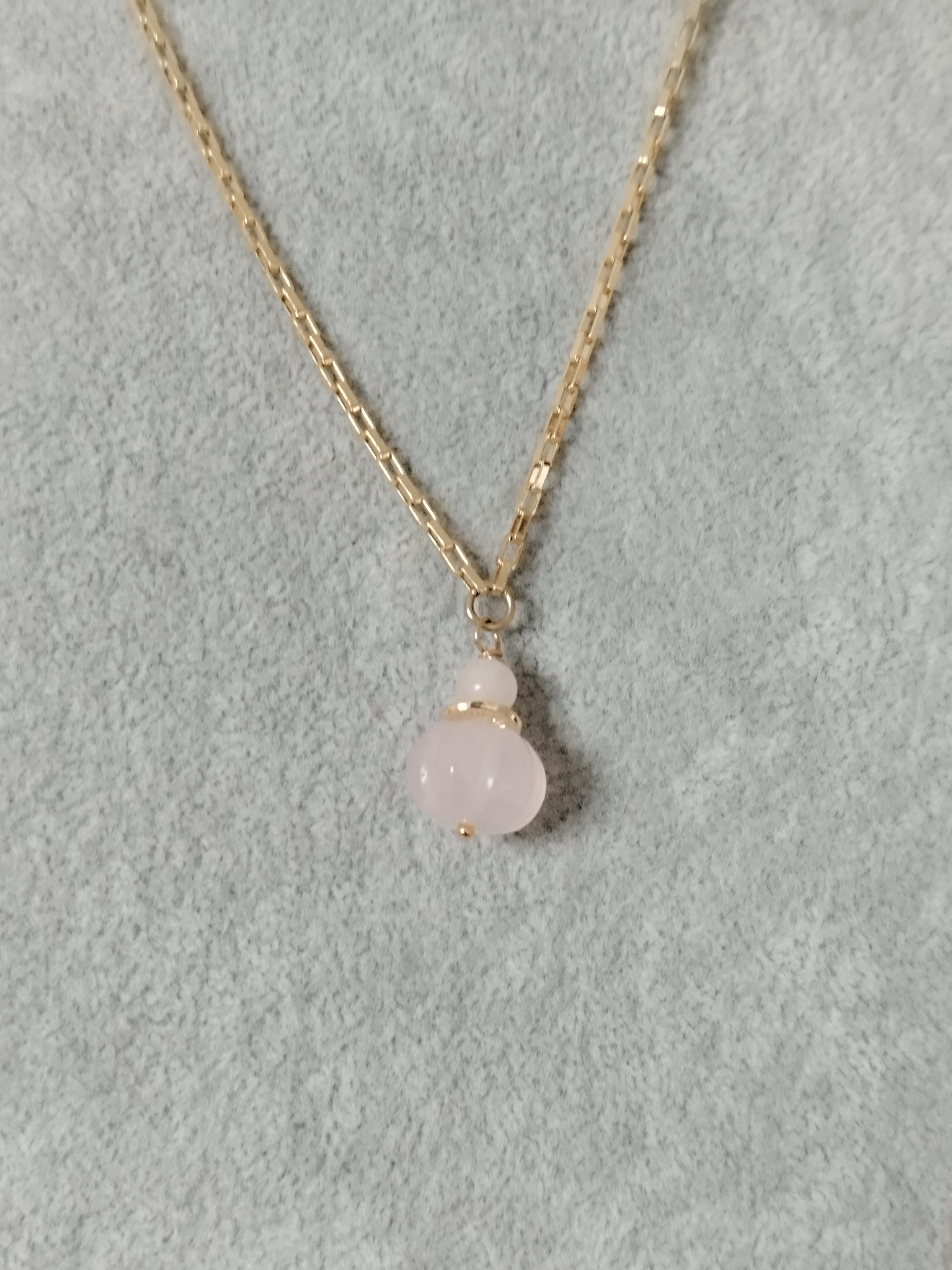Collier Quartz Rose et Opale Rose