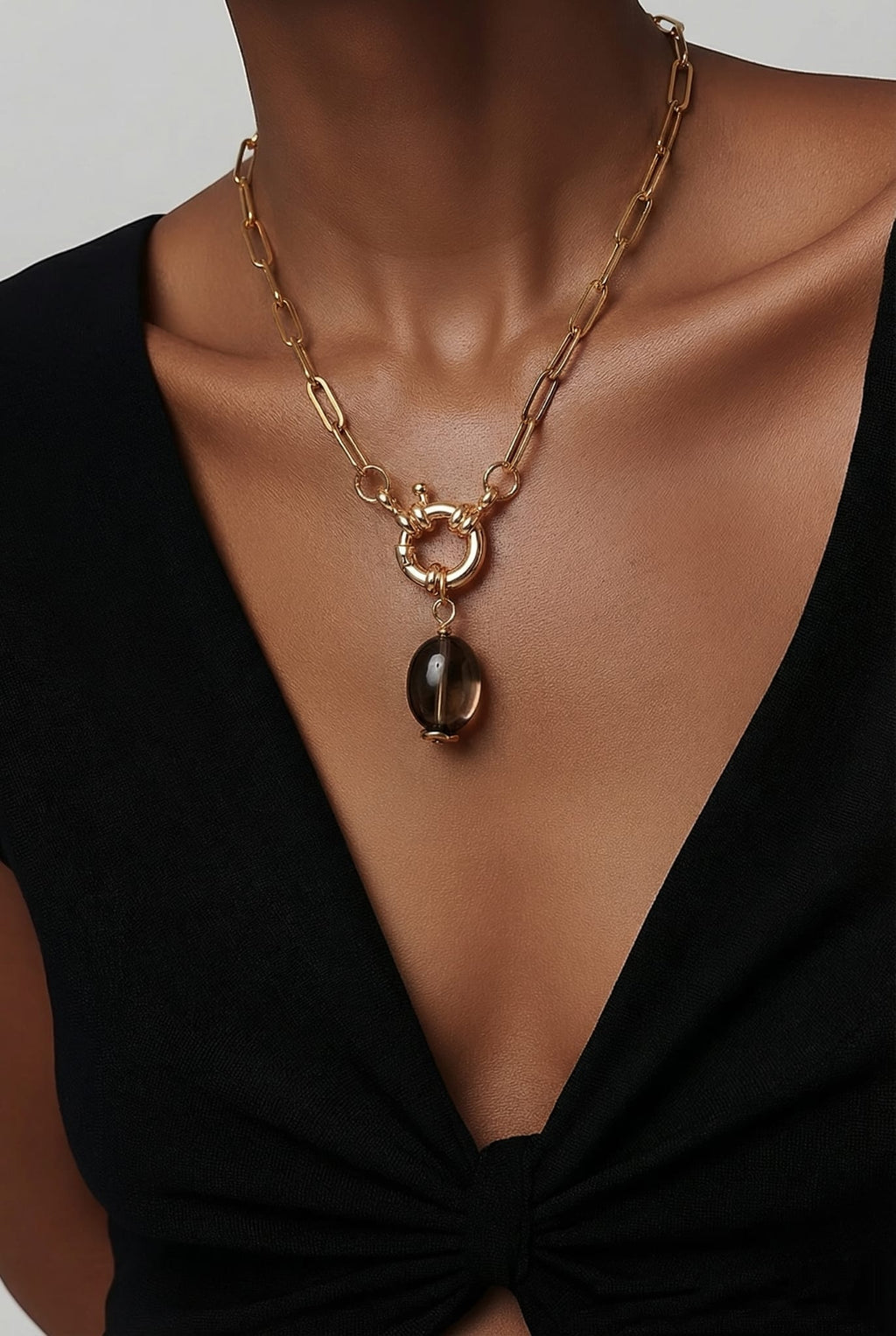 Collier Quartz Fumé