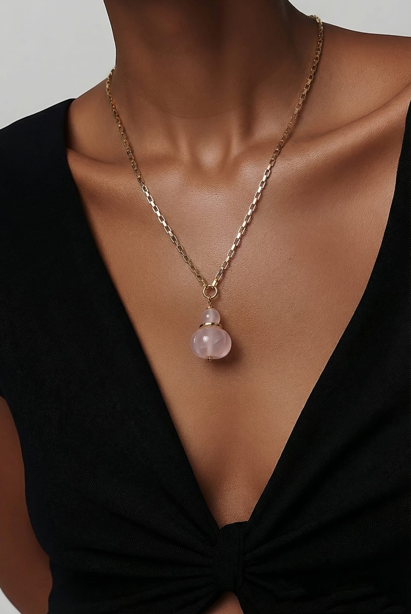Collier Quartz Rose et Opale Rose