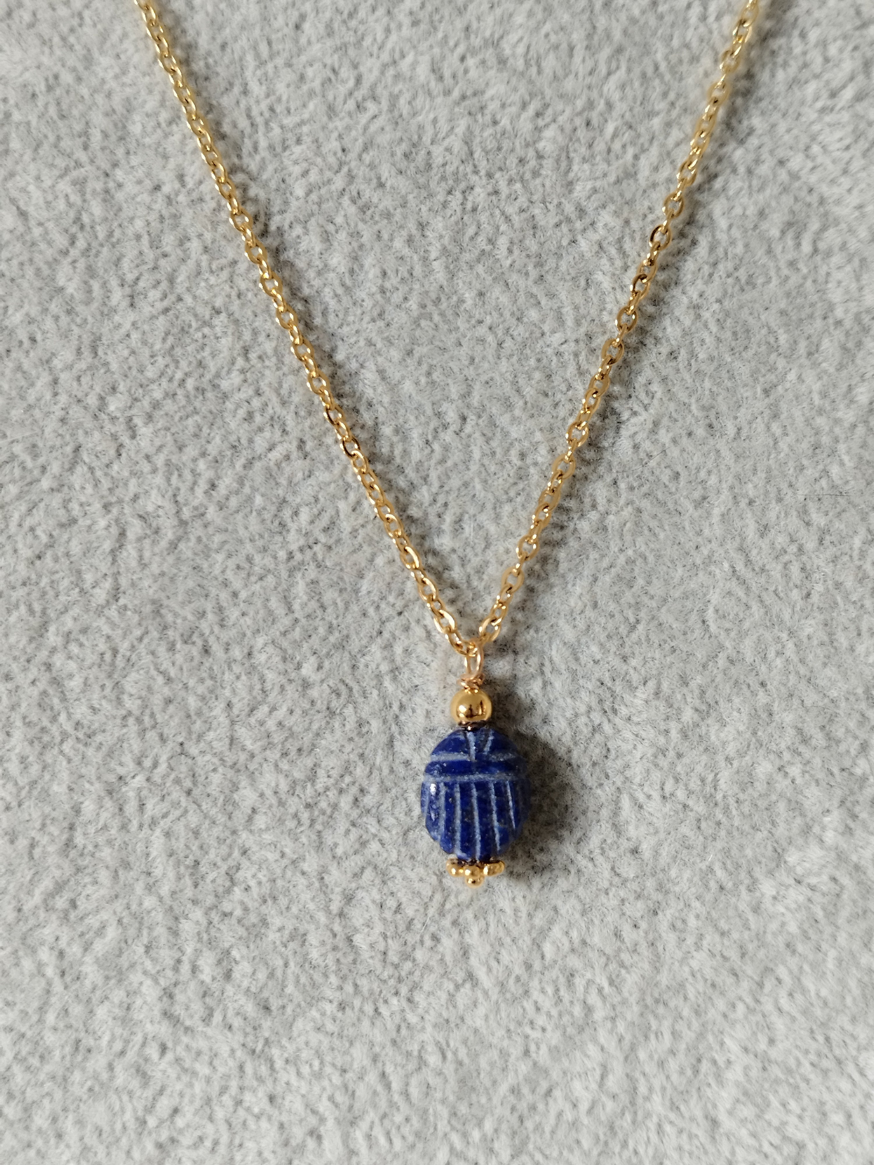 Collier Scarabée Lapis Lazuli - Sagesse et Vérité