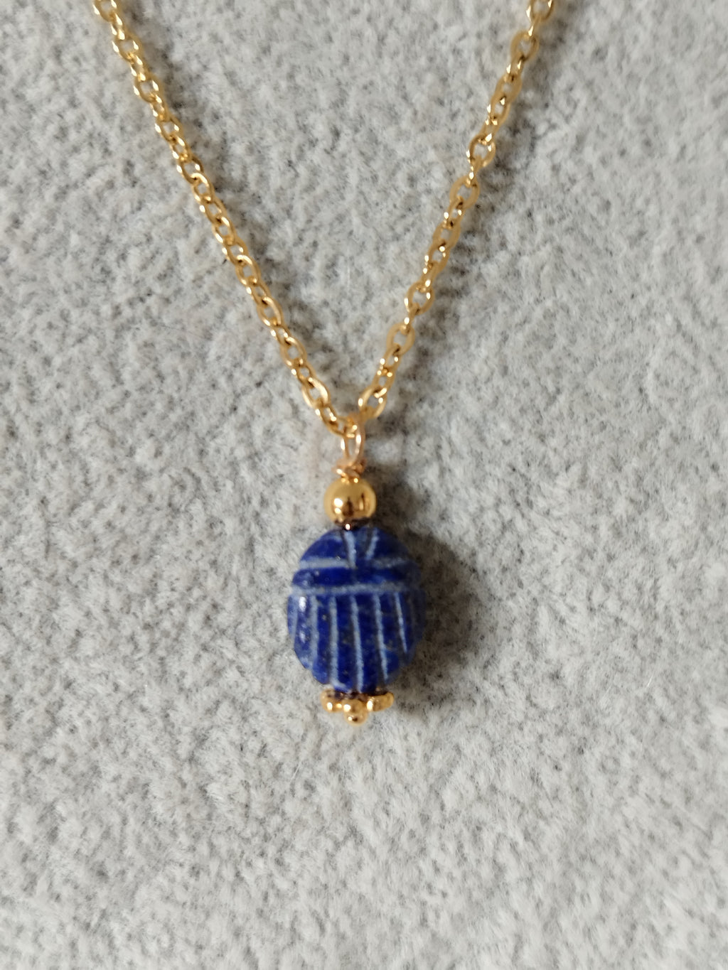 Collier Scarabée Lapis Lazuli