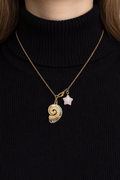 Collier Étoile Quartz Rose et Escargot - Douceur et Patience