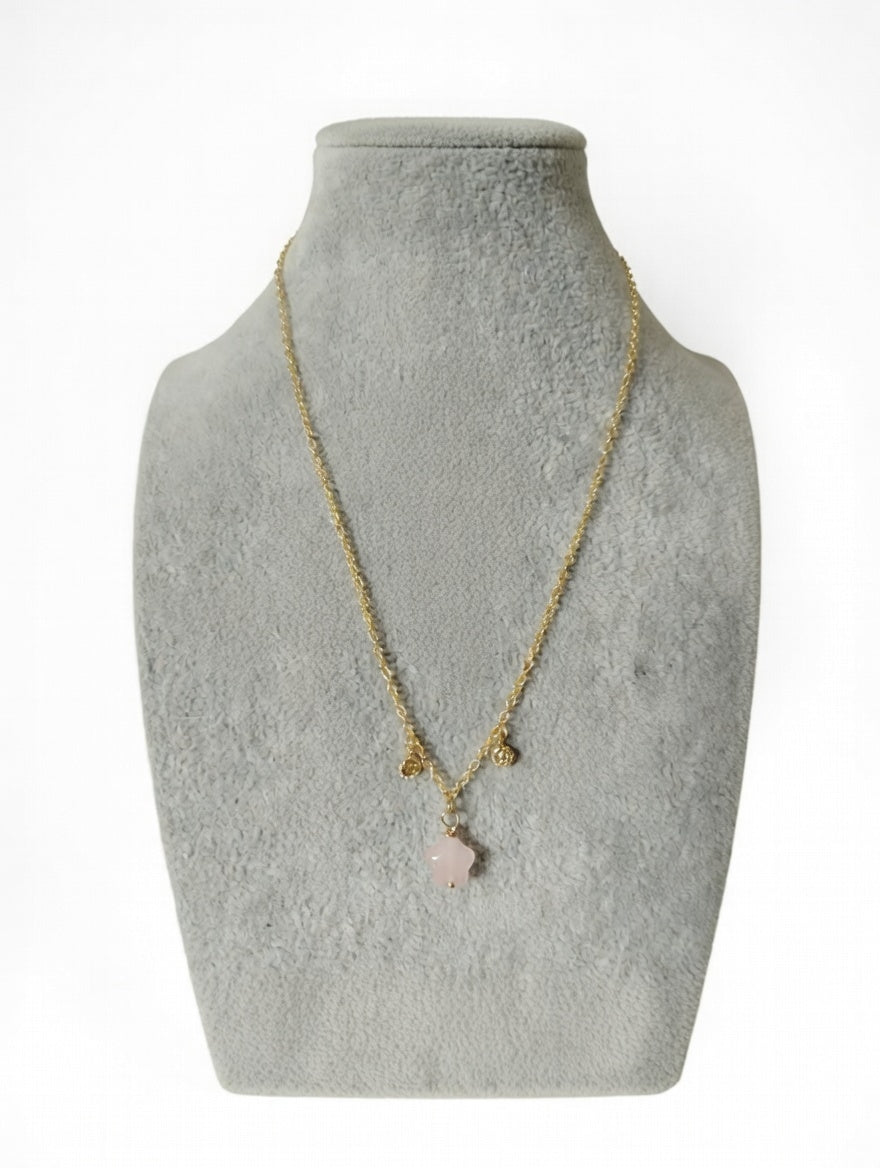 Collier Fin Quartz Rose Étoile - Amour et Lumière