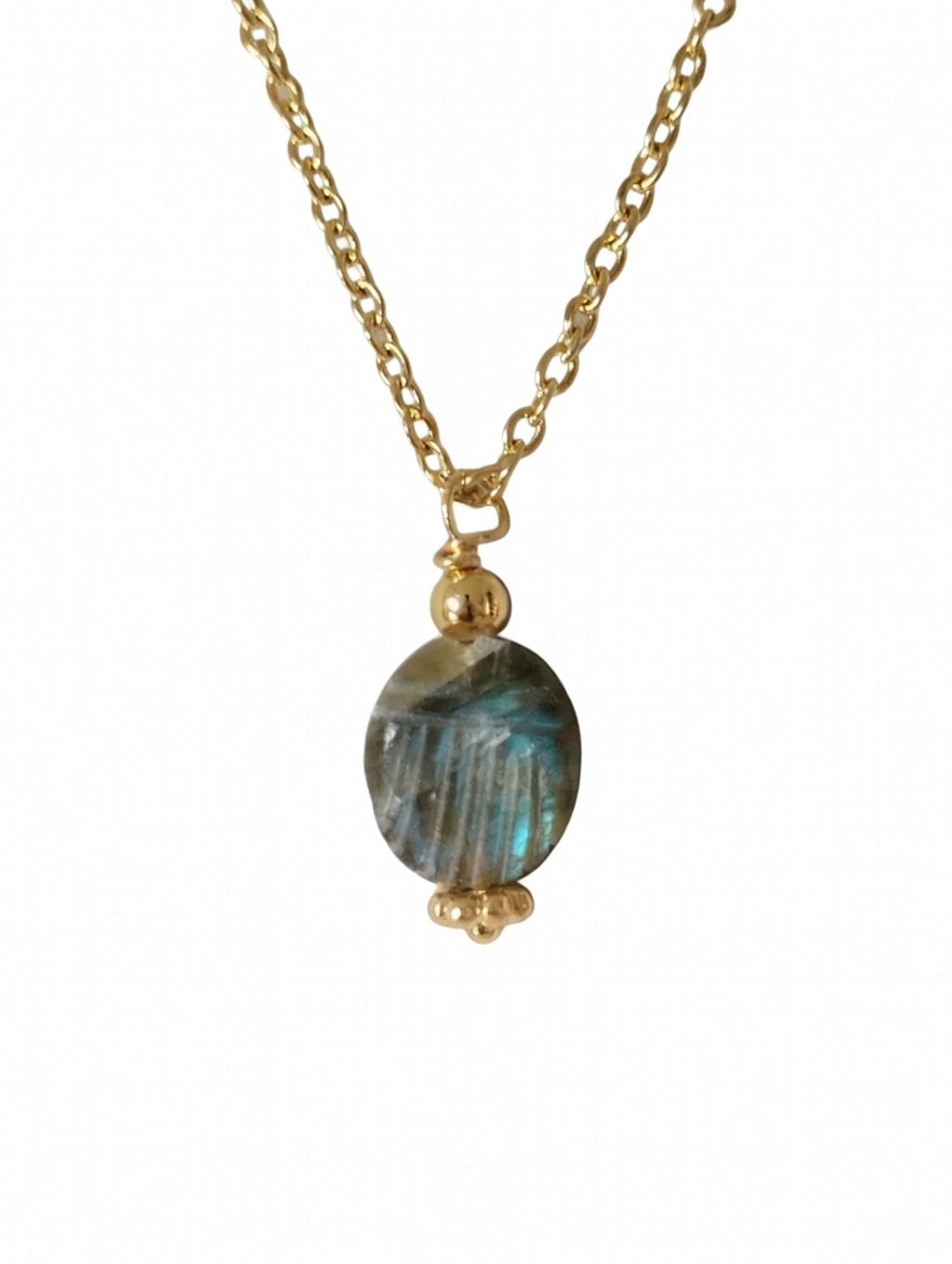 Collier Scarabée Labradorite - Magie et Intuition