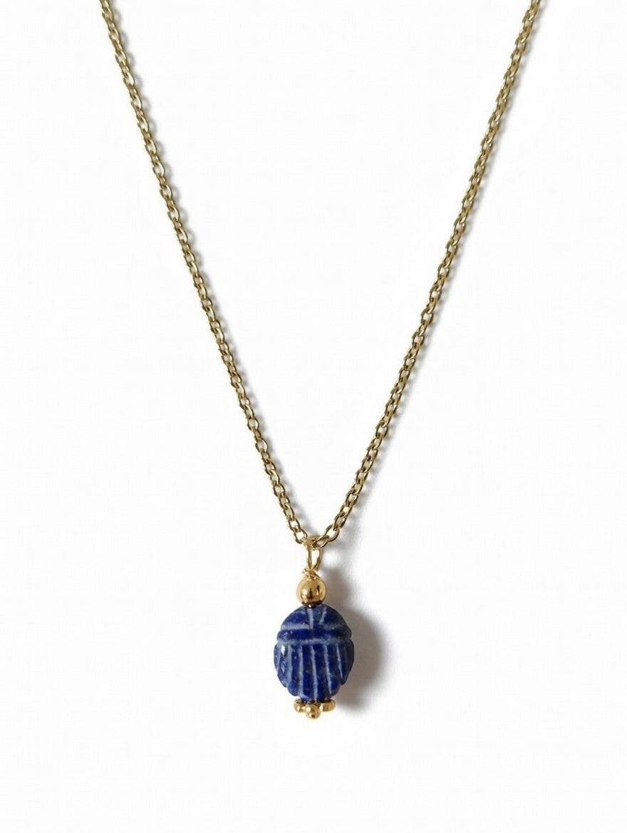Collier Scarabée Lapis Lazuli - Sagesse et Vérité