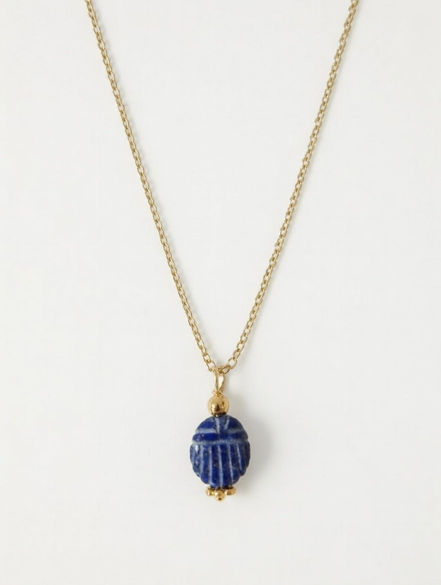 Collier Scarabée Lapis Lazuli - Sagesse et Vérité