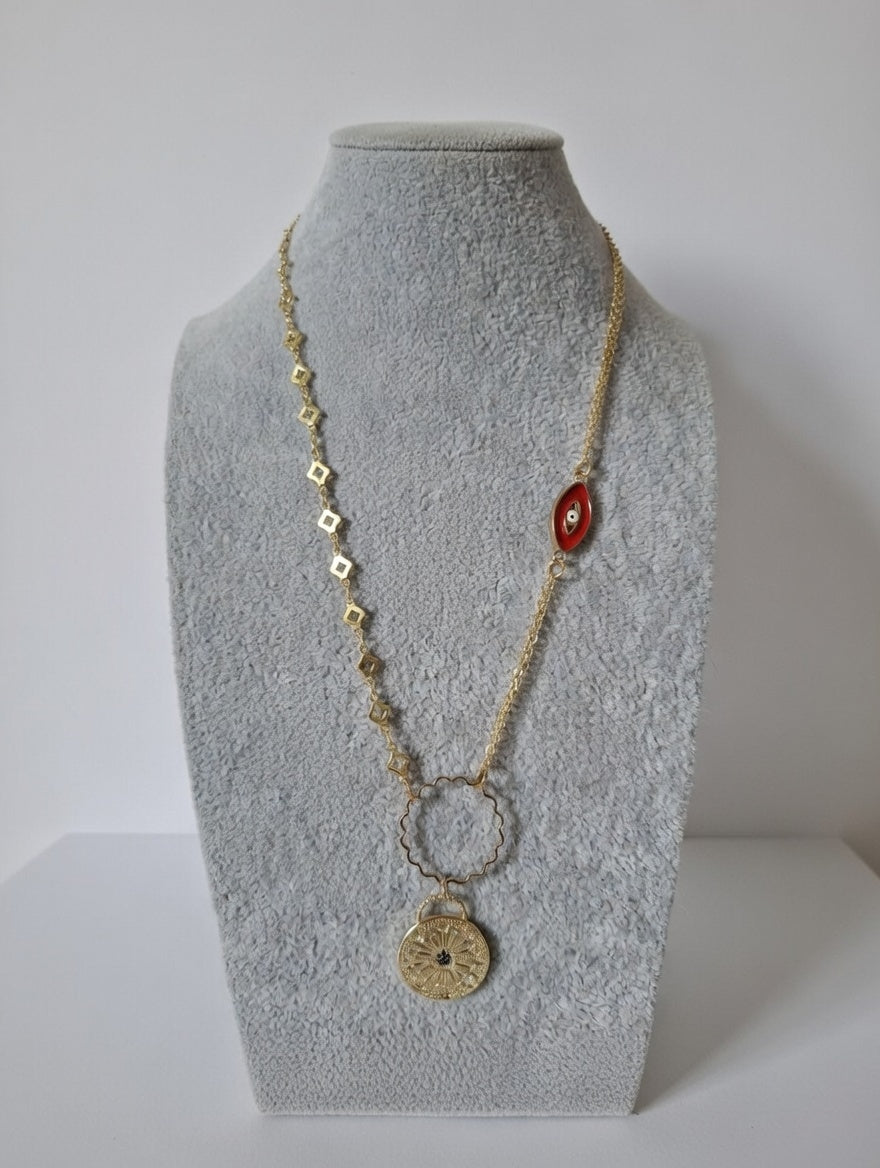 Collier Bonne Étoile et Scarabée Labradorite