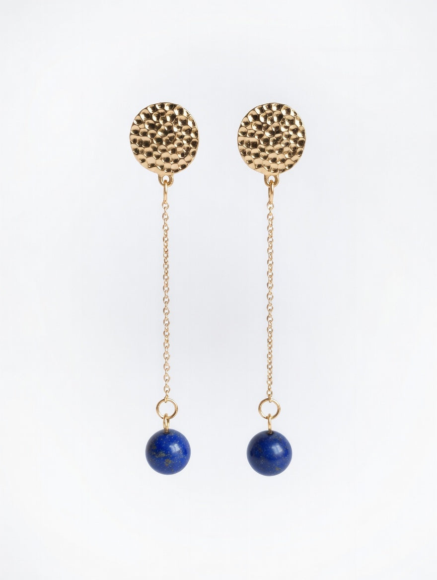 Boucles pendantes lapis lazuli