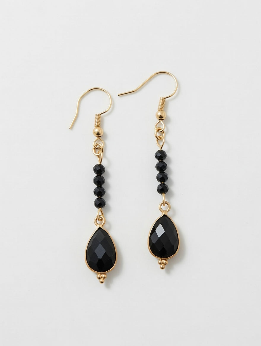 Boucles pendantes onyx