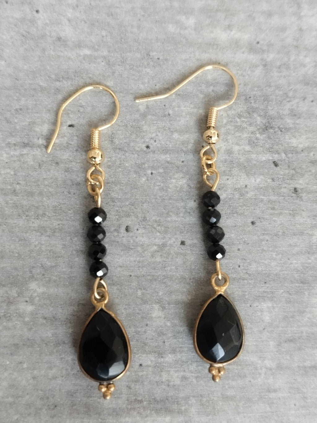 Boucles pendantes onyx