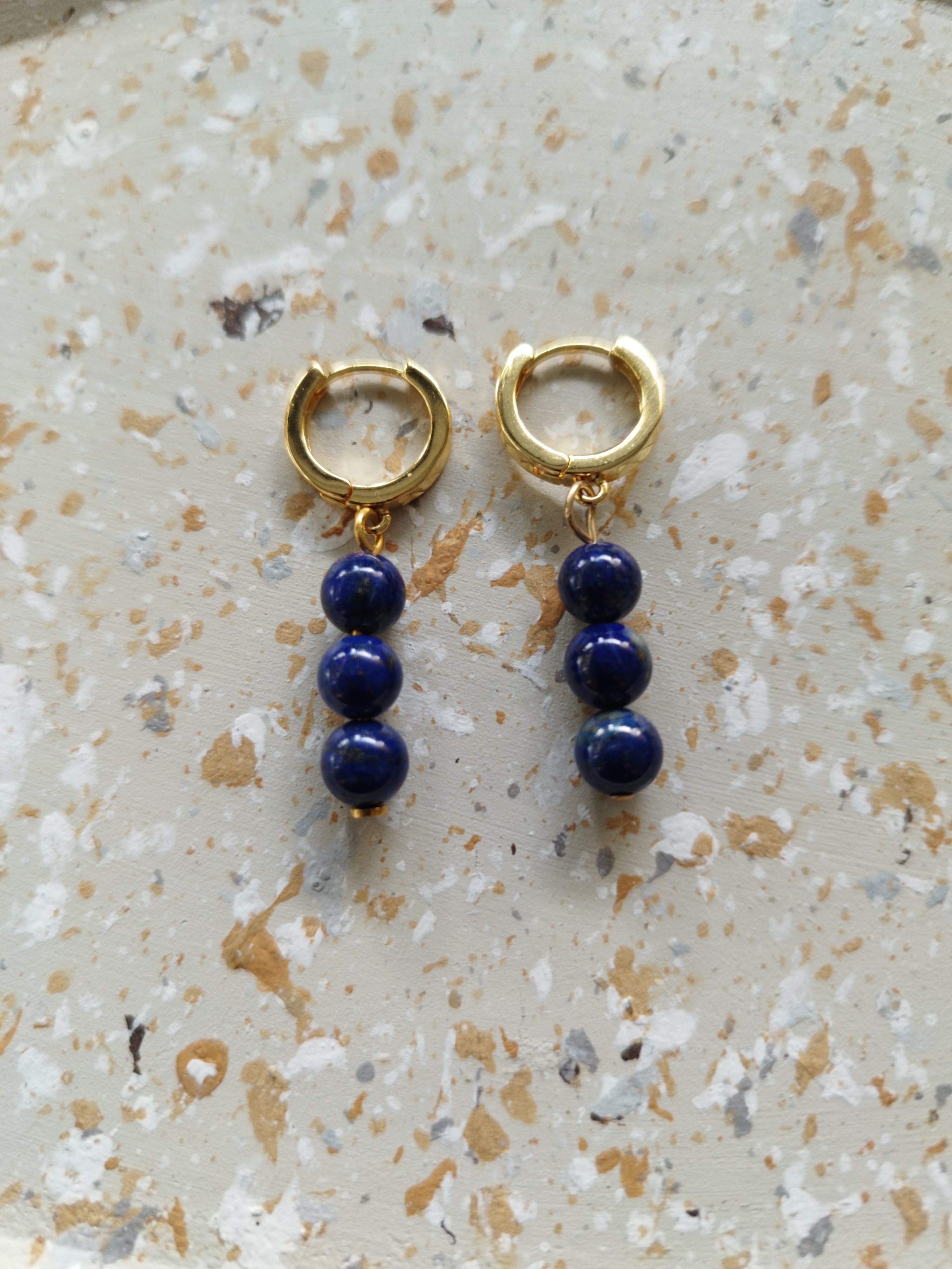 Boucles lapis lazuli 6mm