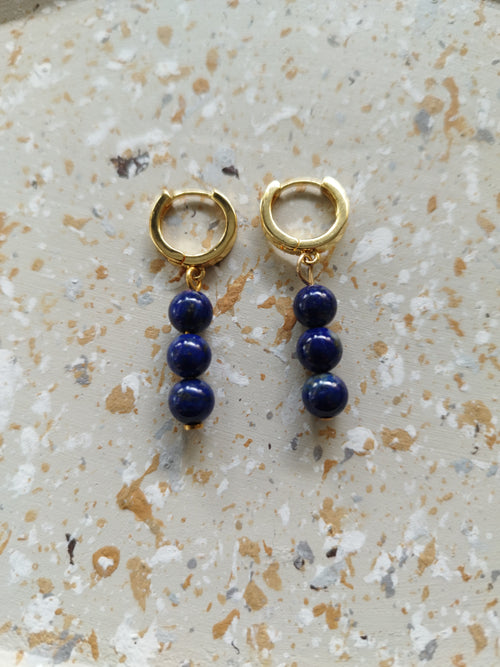 Boucles d'Oreilles Pendantes Lapis Lazuli 6 mm