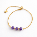 Bracelet en Améthyste avec Chaîne Dorée
