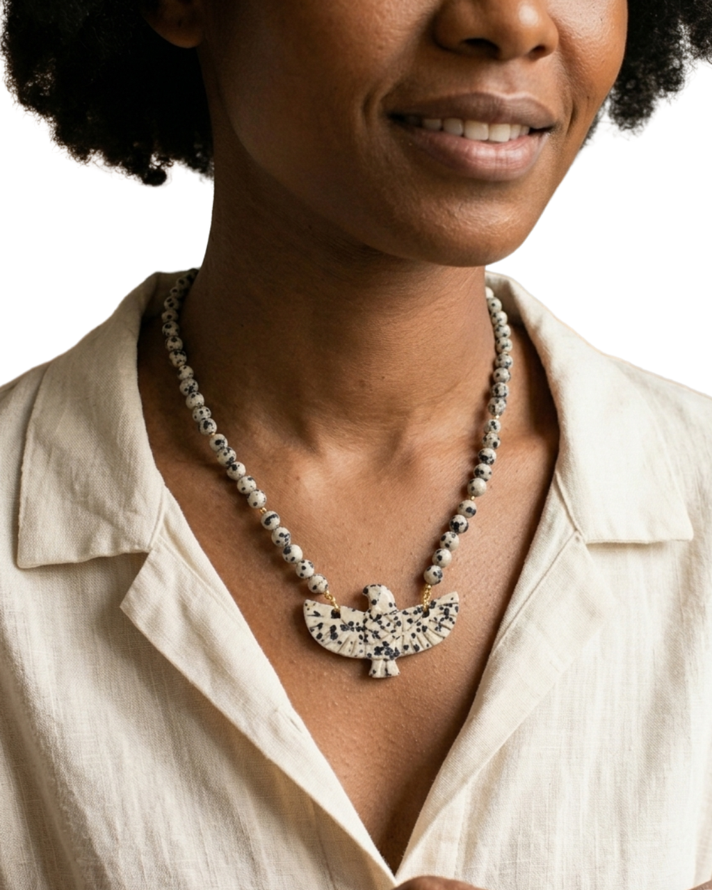 Collier Vigile - Jaspe Dalmatien