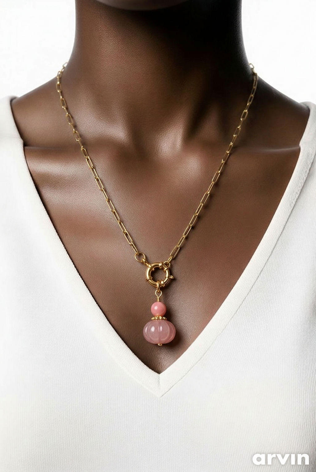 Collier Quartz Rose et Thulite - Douceur Intemporelle