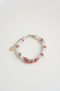 Bracelet Trio Quartz Rose, Rhodocrosite, Rhodonite - Triple Alliance du Cœur