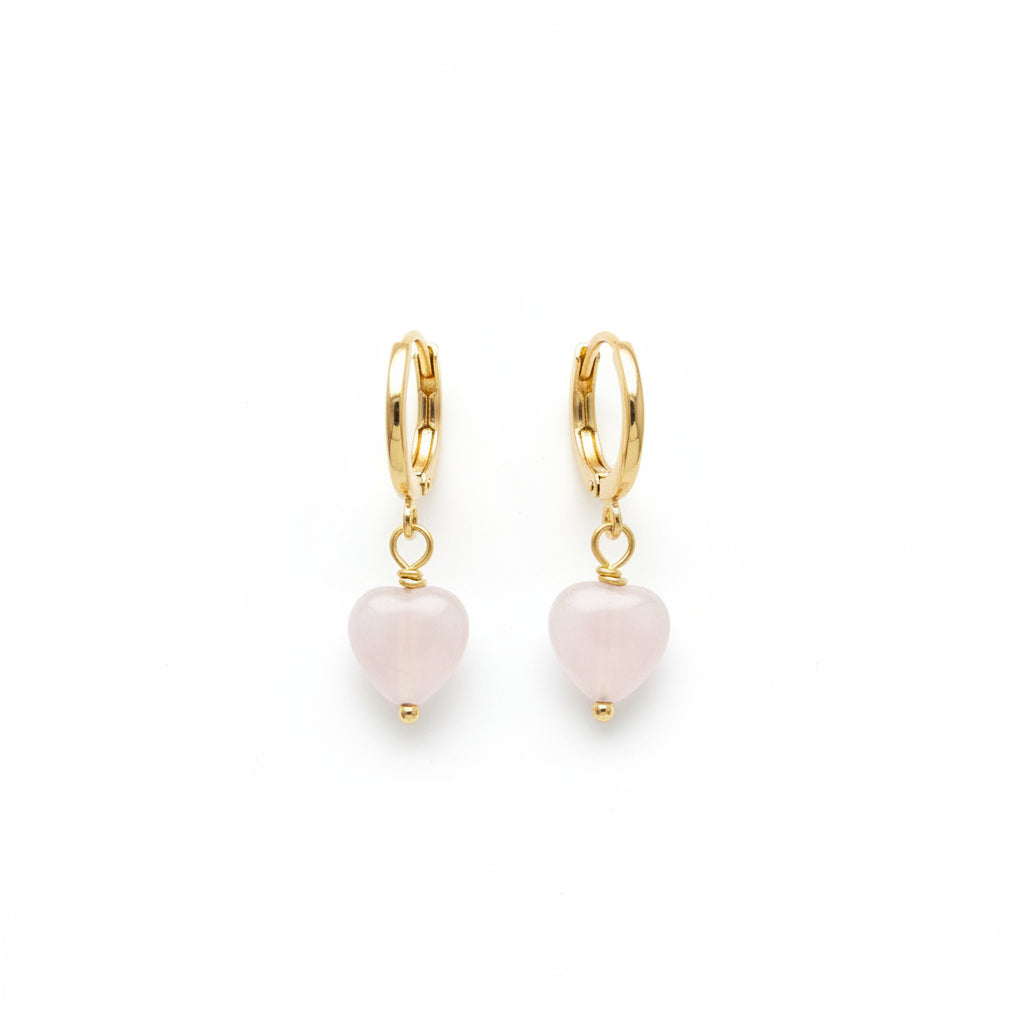 Boucles Anneaux Quartz Rose