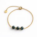 Bracelet en Agate Mousse avec Chaîne Dorée