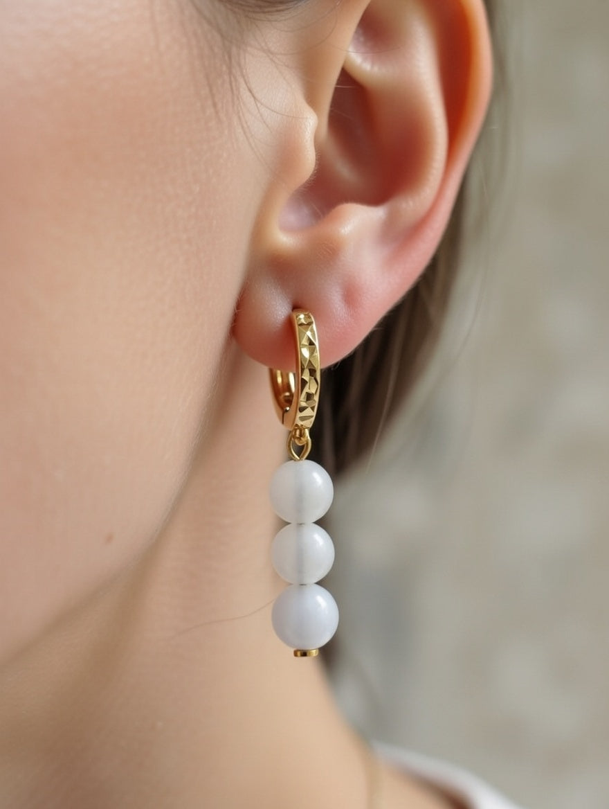 Boucles aigue marine 6mm