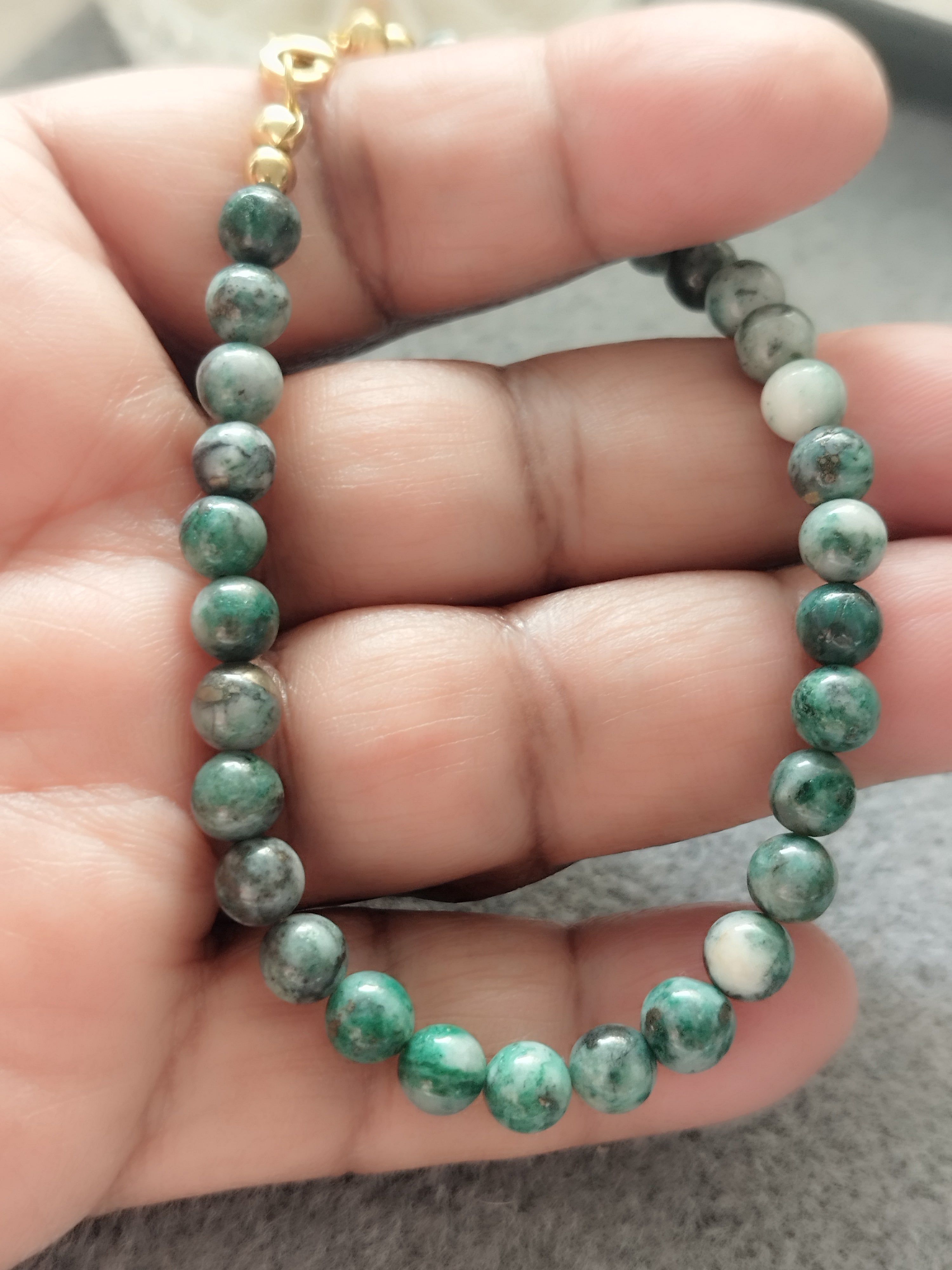 Bracelet Chlorite Naturelle et Acier Inoxydable