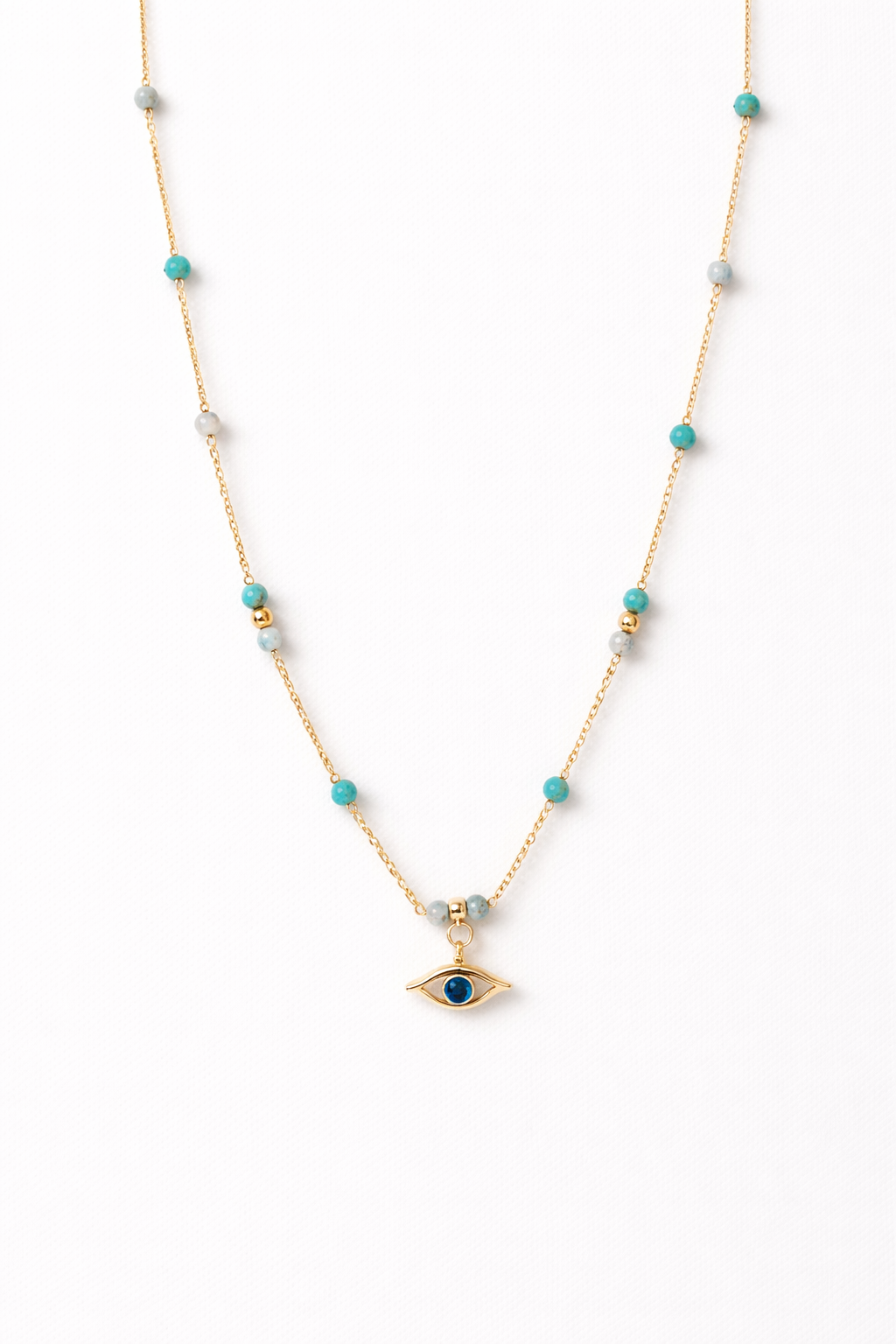 Collier Hémimorphite et Œil Turc - Sécurité et Transformation