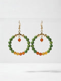 Créoles 40 mm Jade et Cornaline