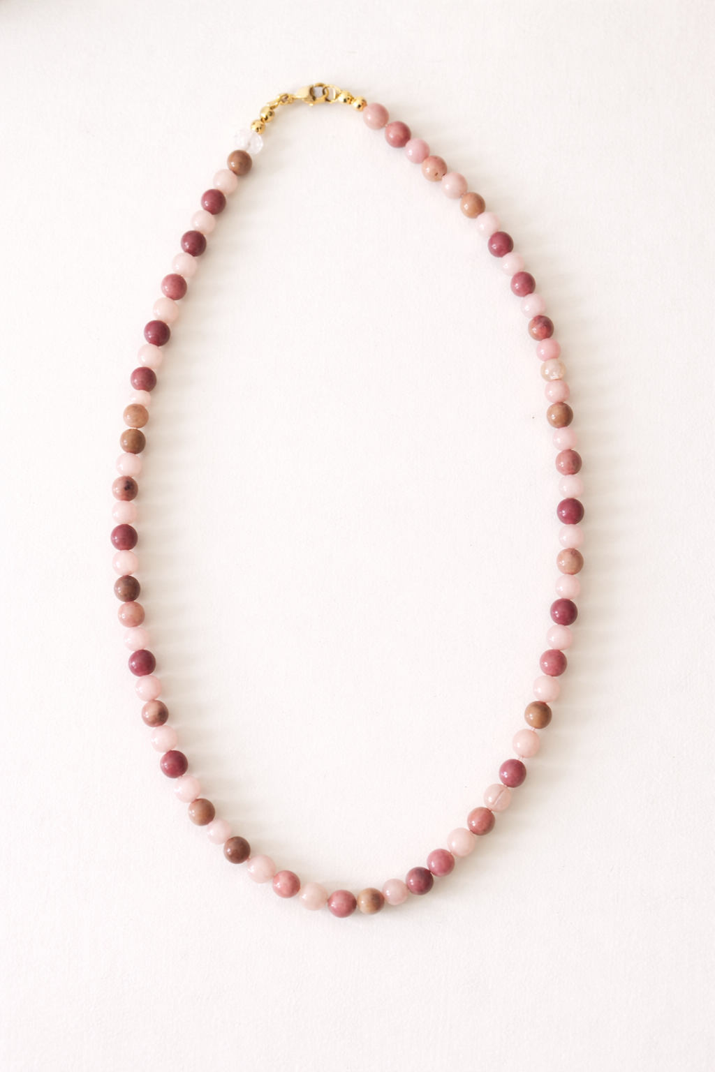 Collier Quartz Rose et Rhodonite