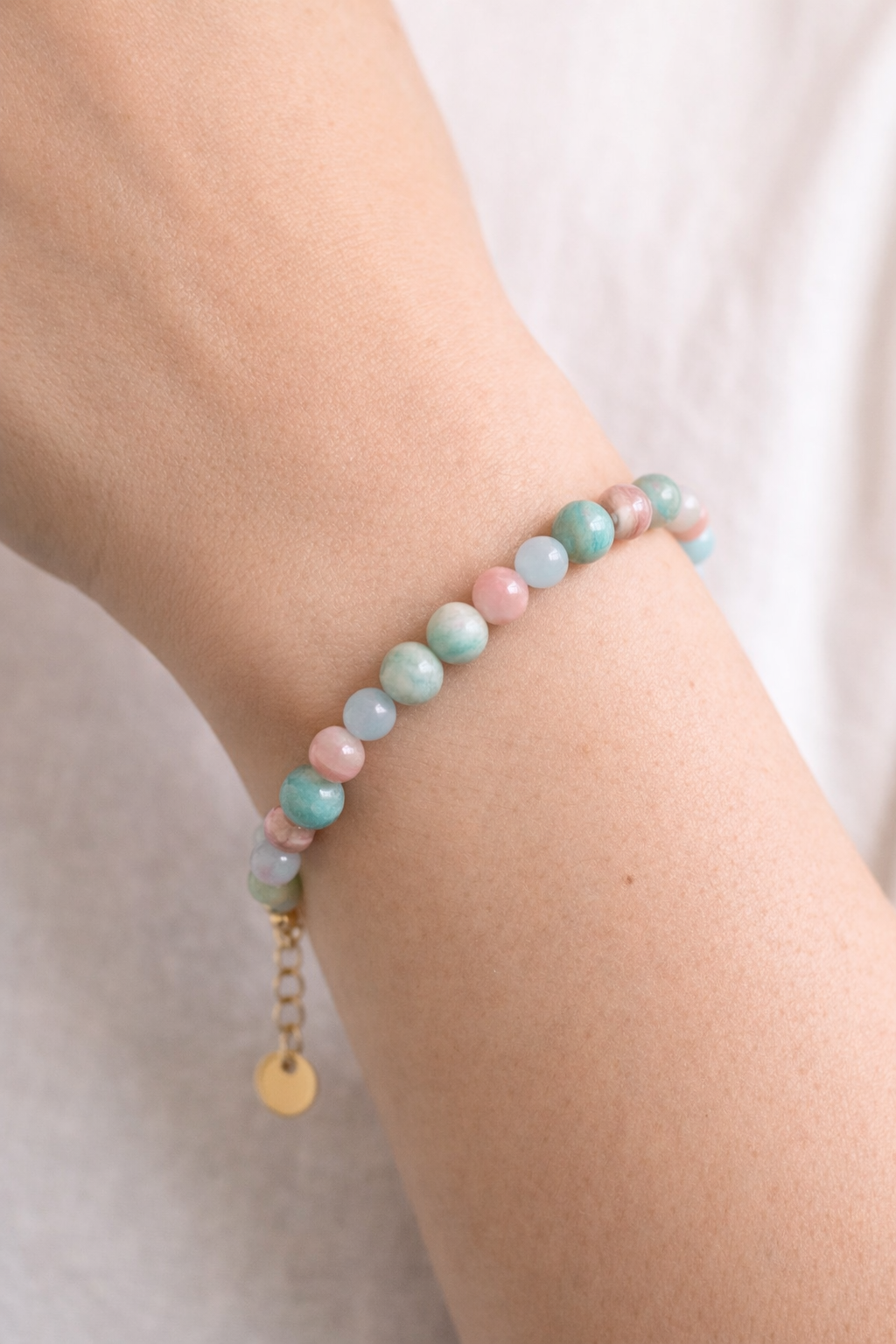 Bracelet Amazonite et Rhodocrosite - Apaisement et Guérison du Cœur