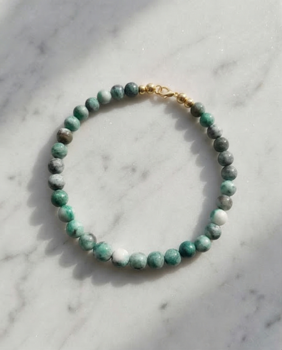 Bracelet Chlorite Naturelle et Acier Inoxydable