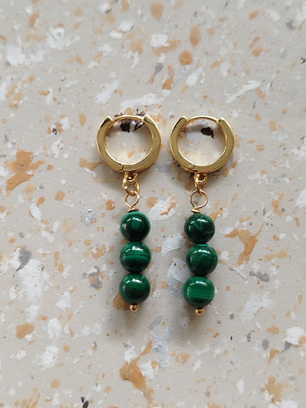 Boucles malachite 6 mm