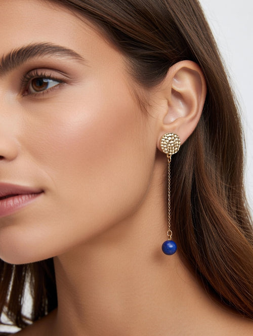 Boucles d'Oreilles Pendantes Lapis Lazuli
