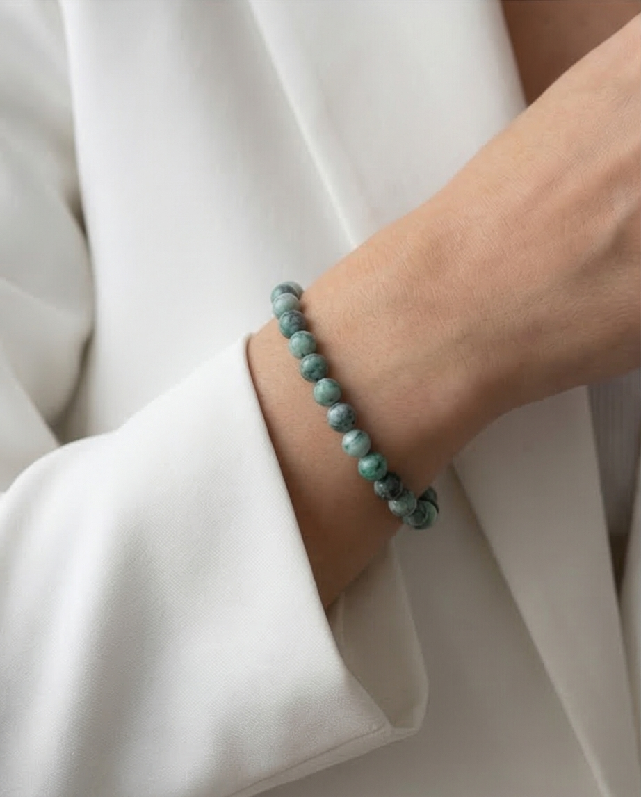 Bracelet Chlorite Naturelle et Acier Inoxydable