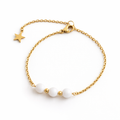 Bracelet en Pierre de Lune avec Chaîne Dorée