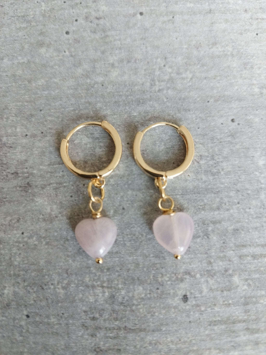Boucles Anneaux Quartz Rose