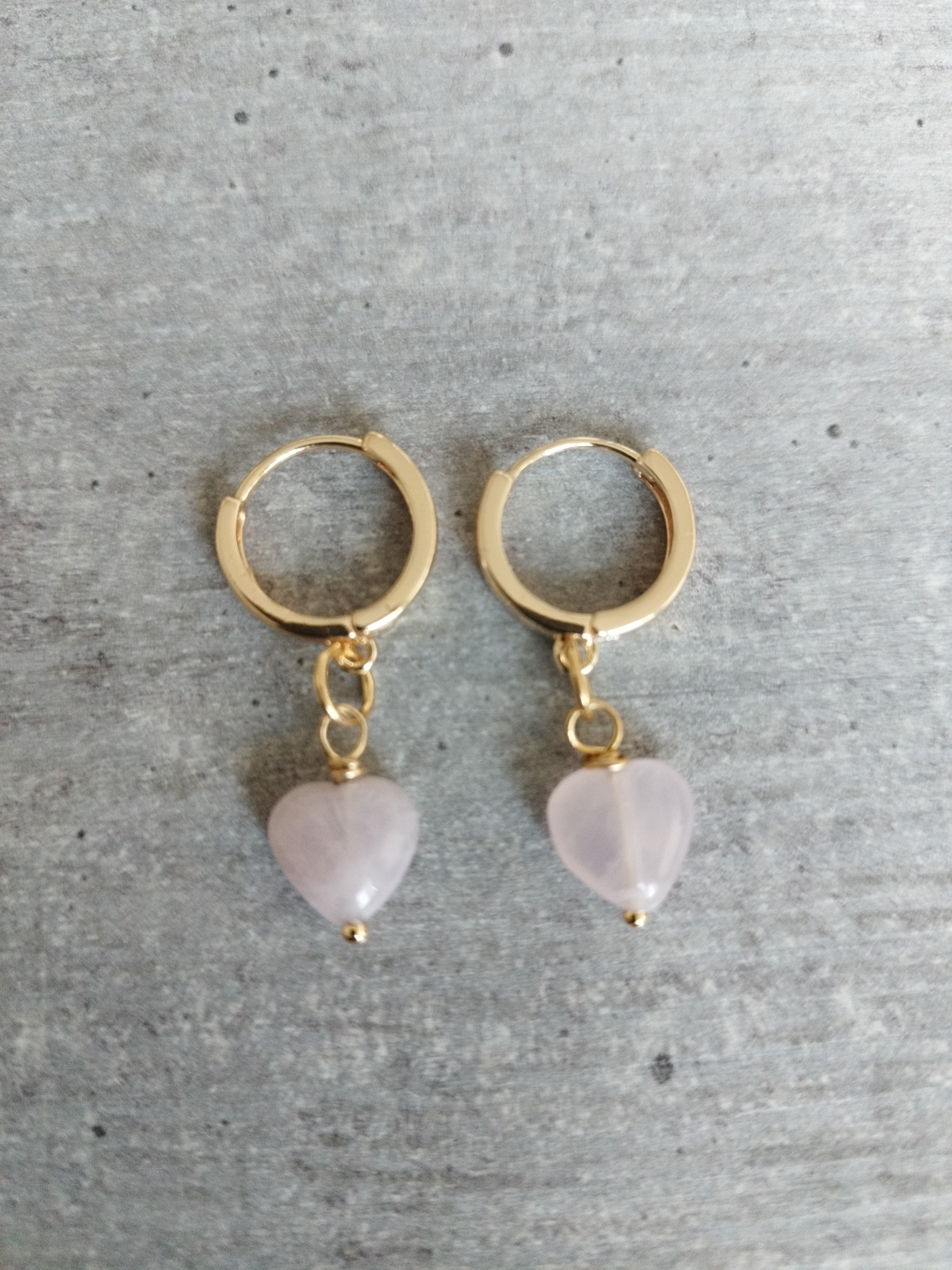 Boucles Anneaux Quartz Rose