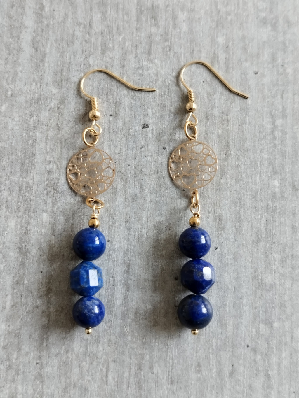 Boucles lapis lazuli 8mm