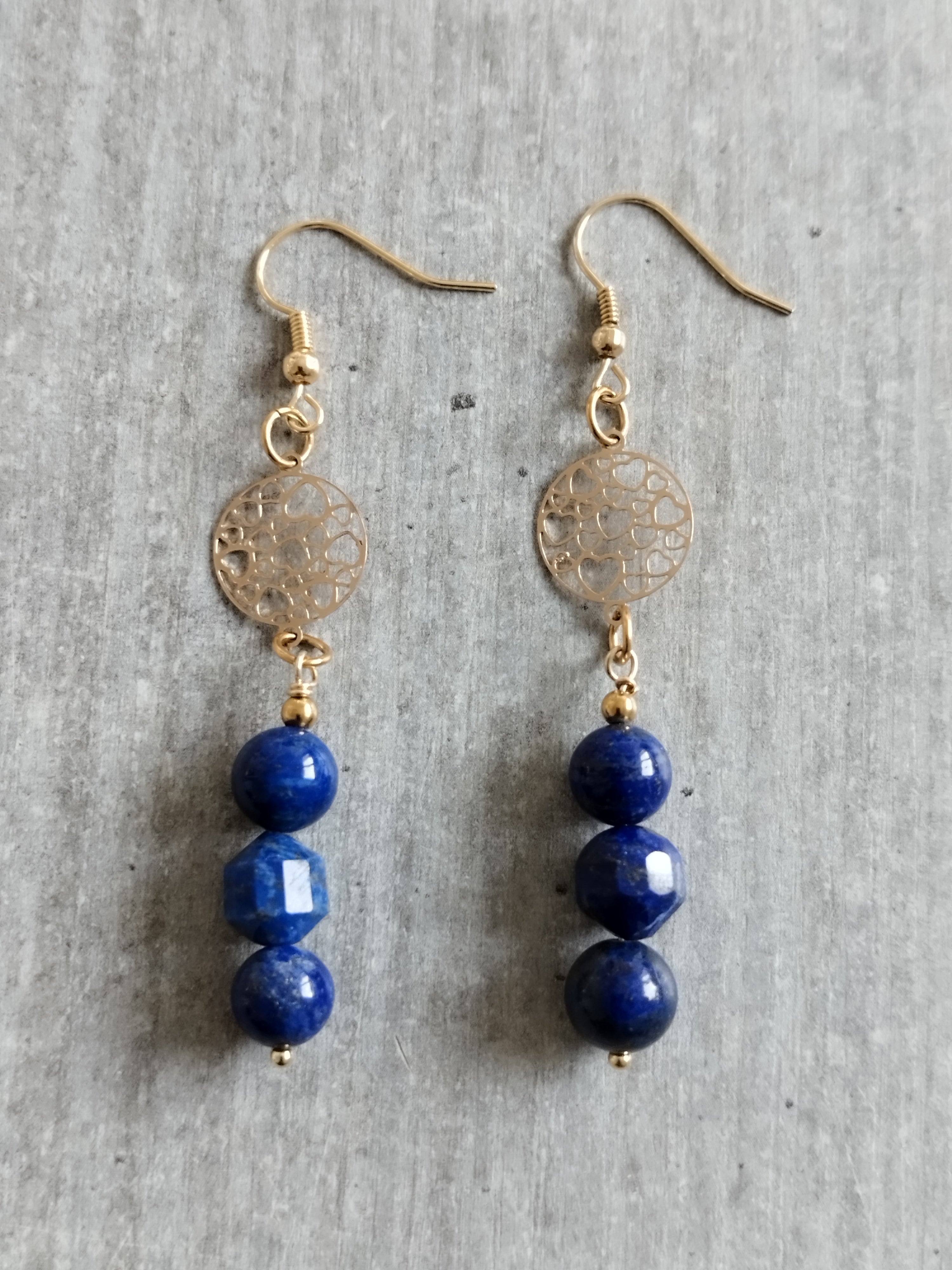 Boucles lapis lazuli 8mm