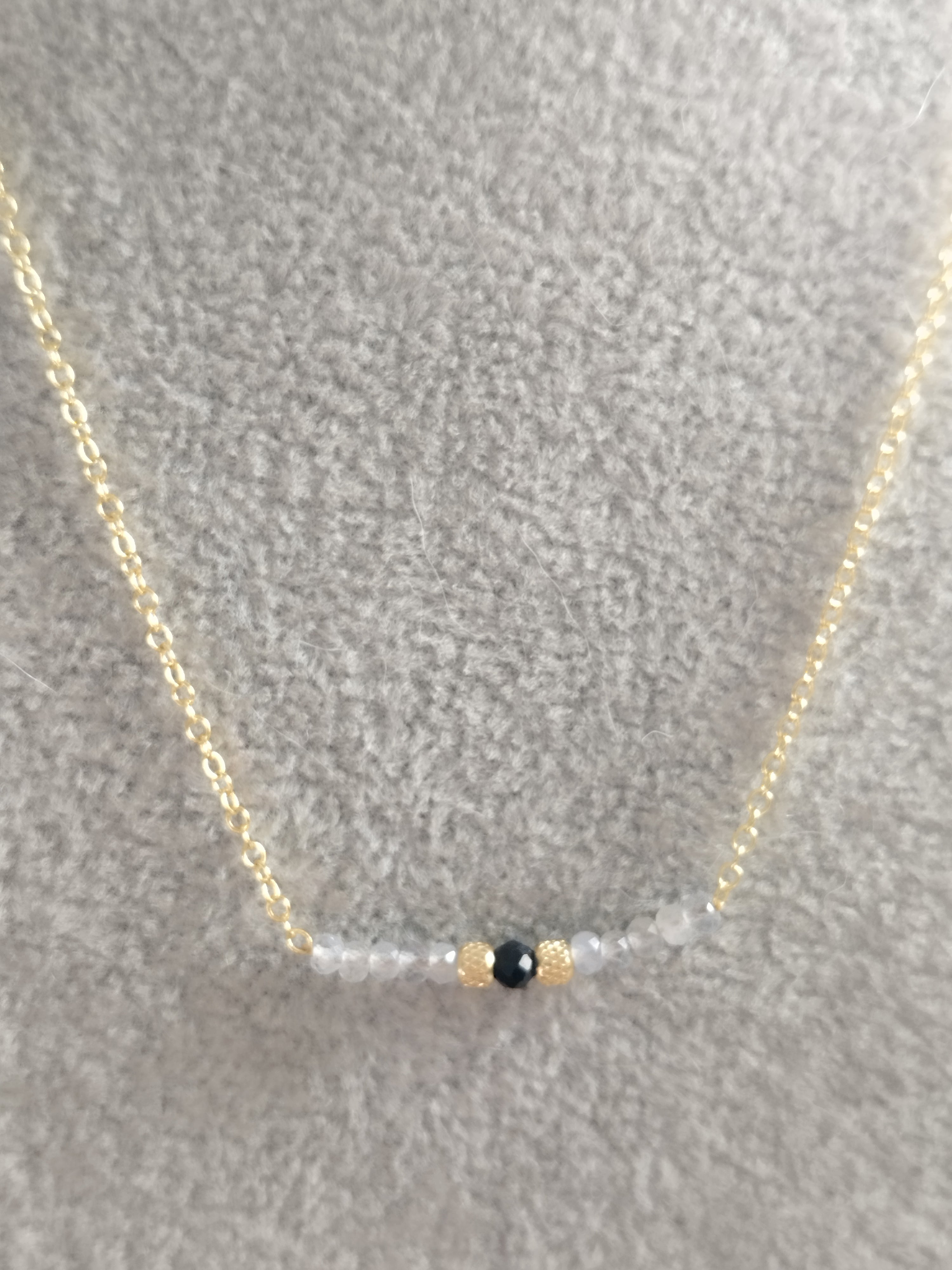 Collier Fin en Labradorite Facettée