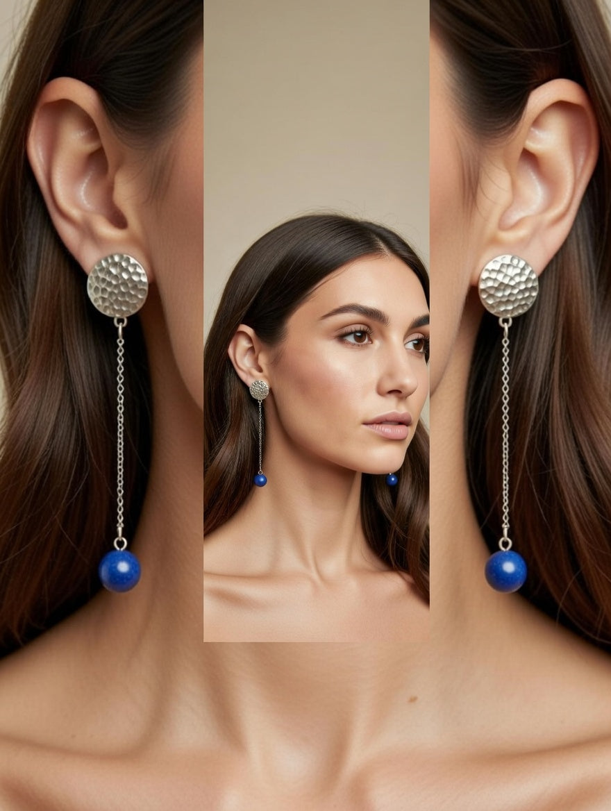 Boucles pendantes lapis lazuli