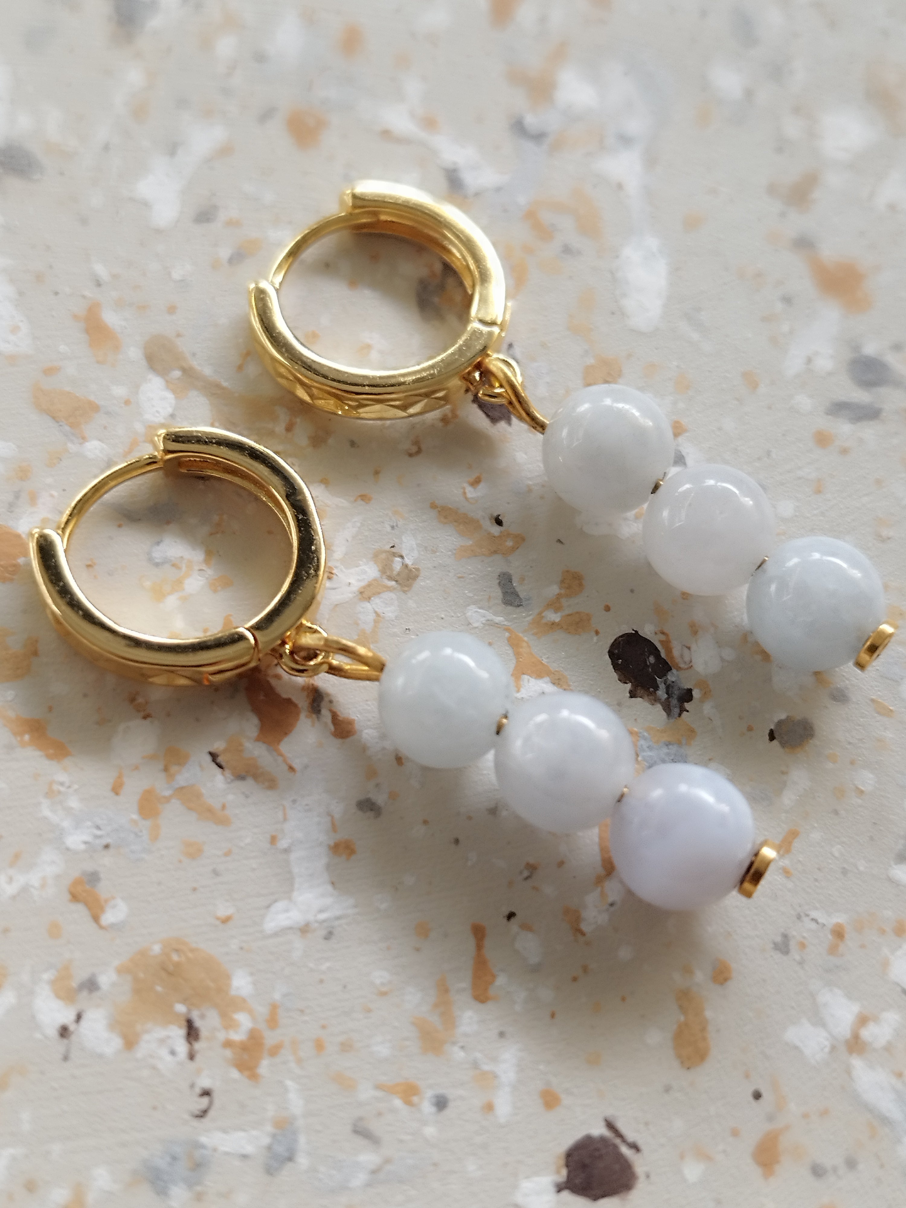 Boucles aigue marine 6mm