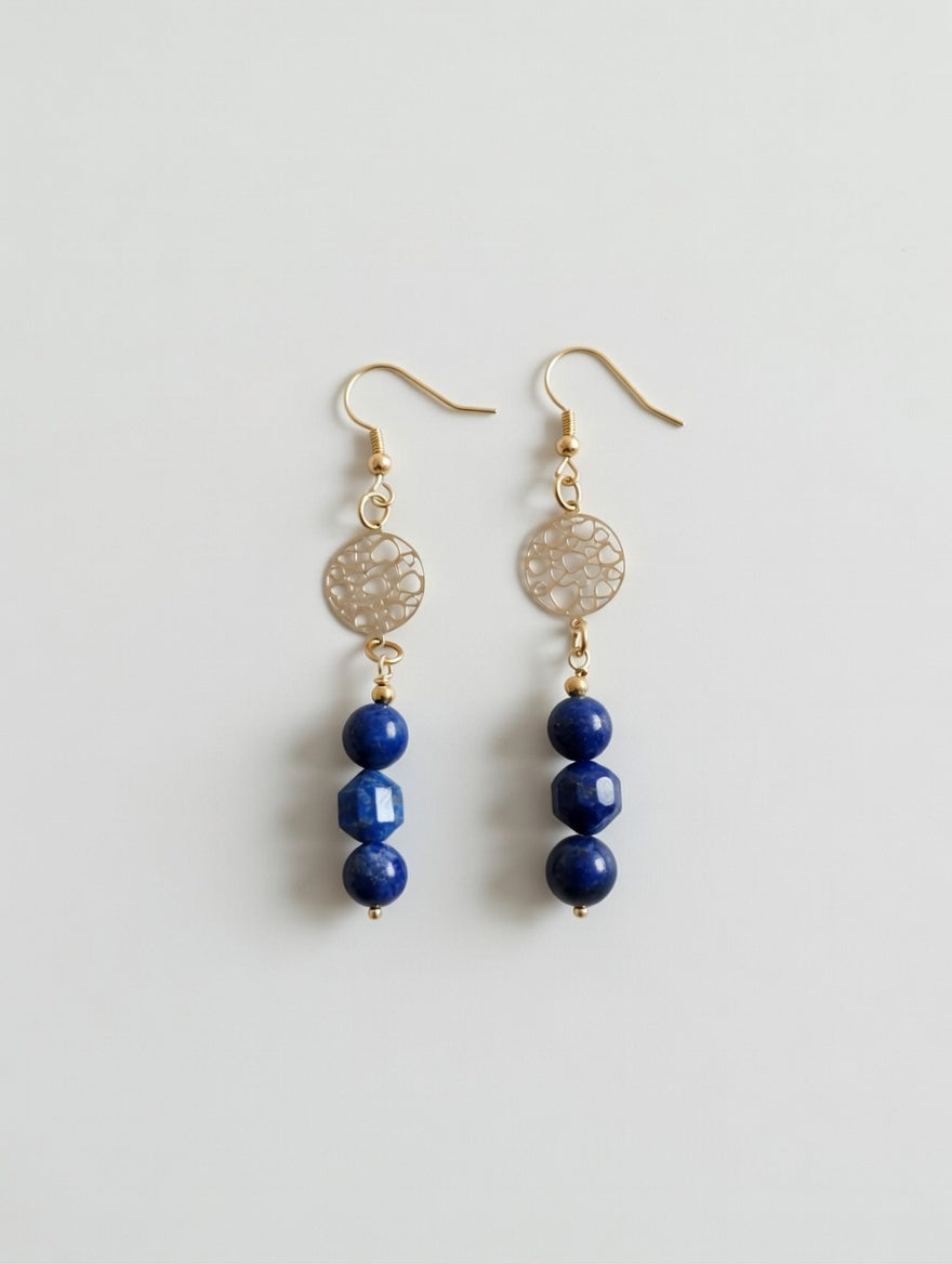 Boucles lapis lazuli 8mm