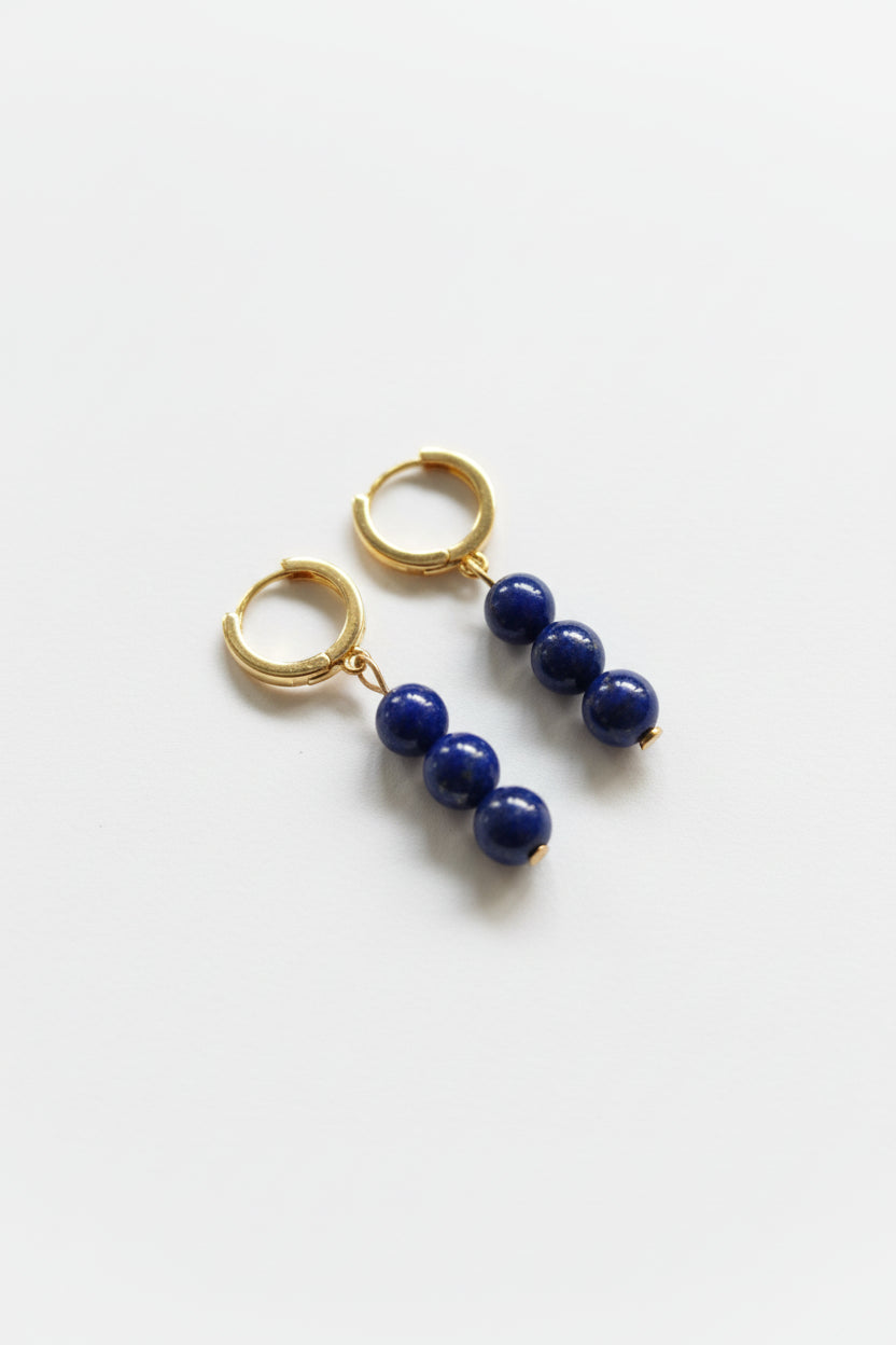 Boucles lapis lazuli 6mm
