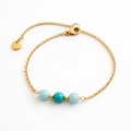 Bracelet en Hémimorphite avec Chaîne Dorée