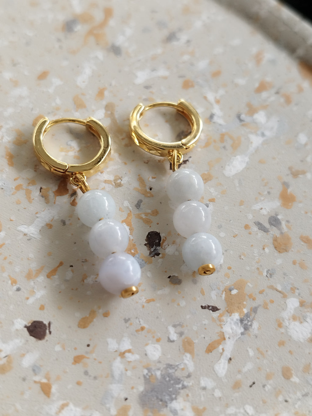 Boucles aigue marine 6mm