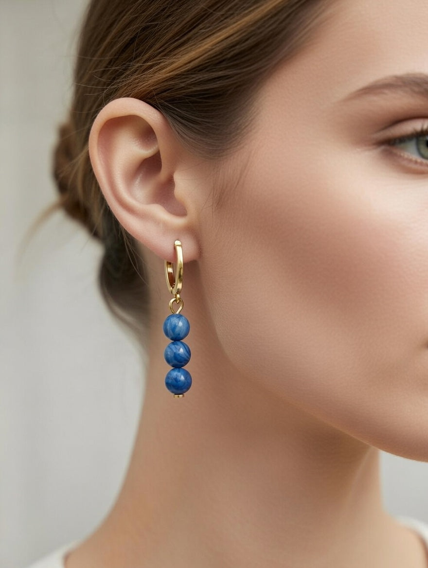 Boucles cyanite 6 mm