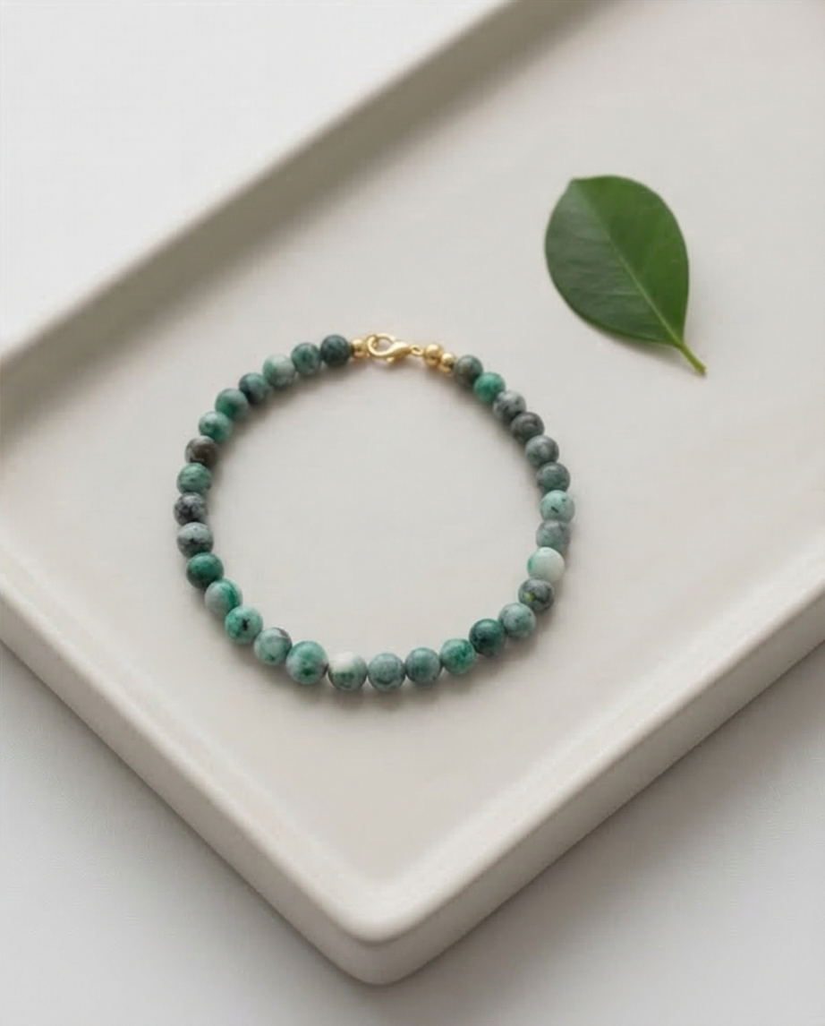 Bracelet Chlorite Naturelle et Acier Inoxydable