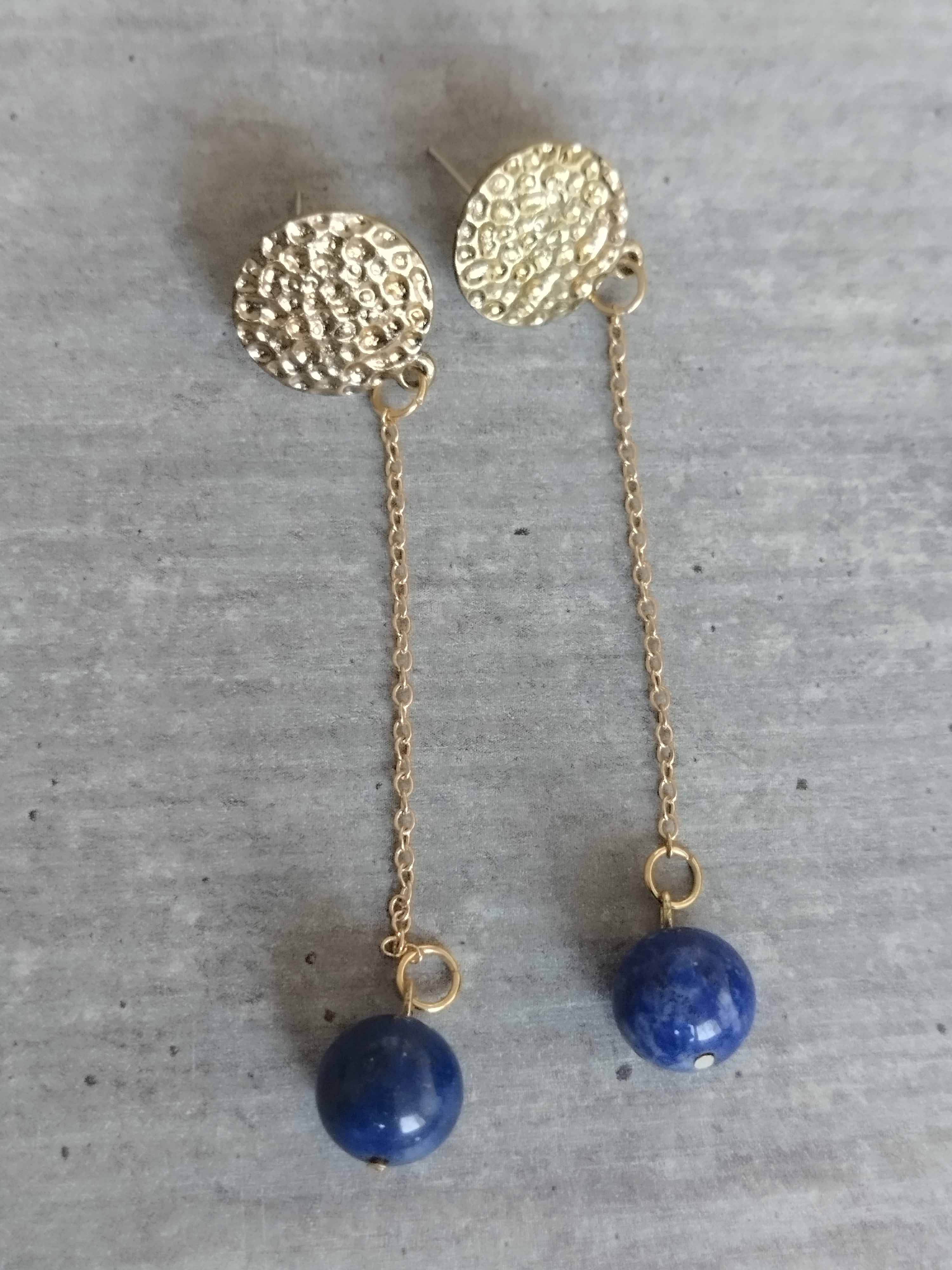 Boucles pendantes lapis lazuli