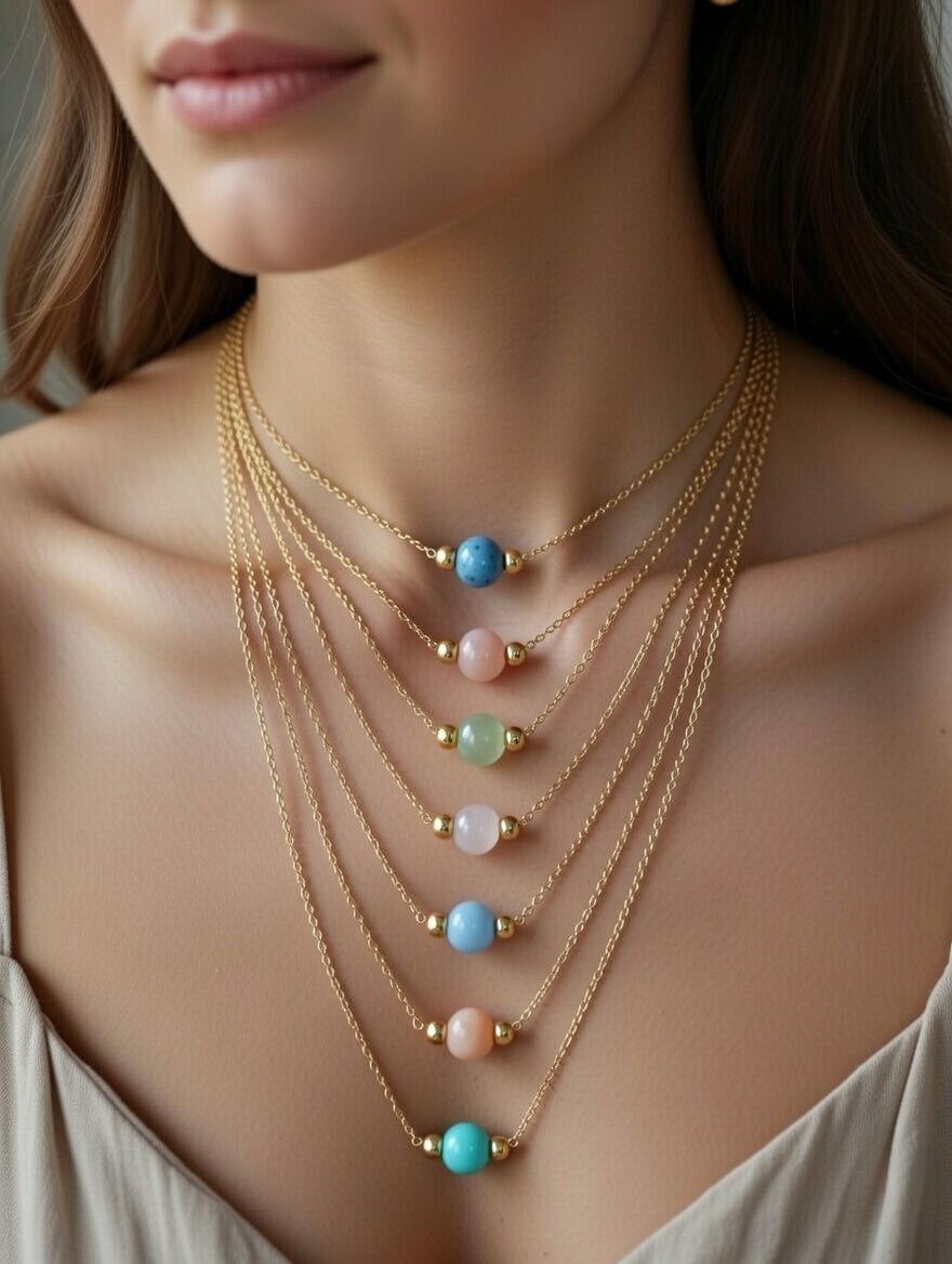 Collier Intemporel Pierres Naturelles au choix