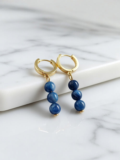 Boucles cyanite 6 mm